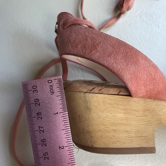 Peach Pink Sam Edelman Platform Sandals Tie Size 7 - Picture 7 of 8